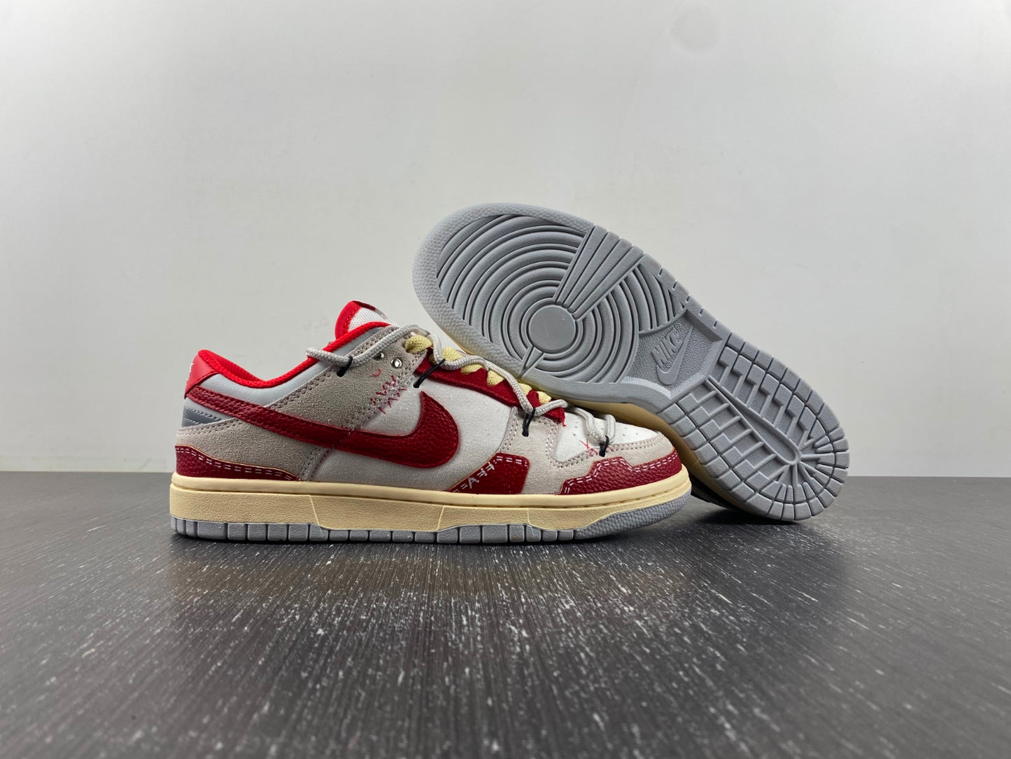 Nike Dunk Low Suede Grey Red White