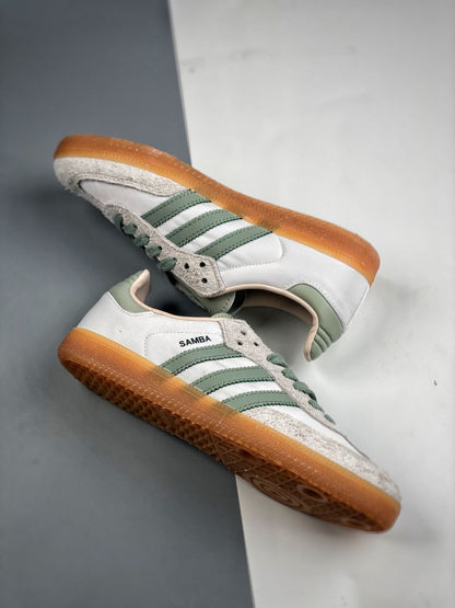 Adidas samba OG cloud white silver green