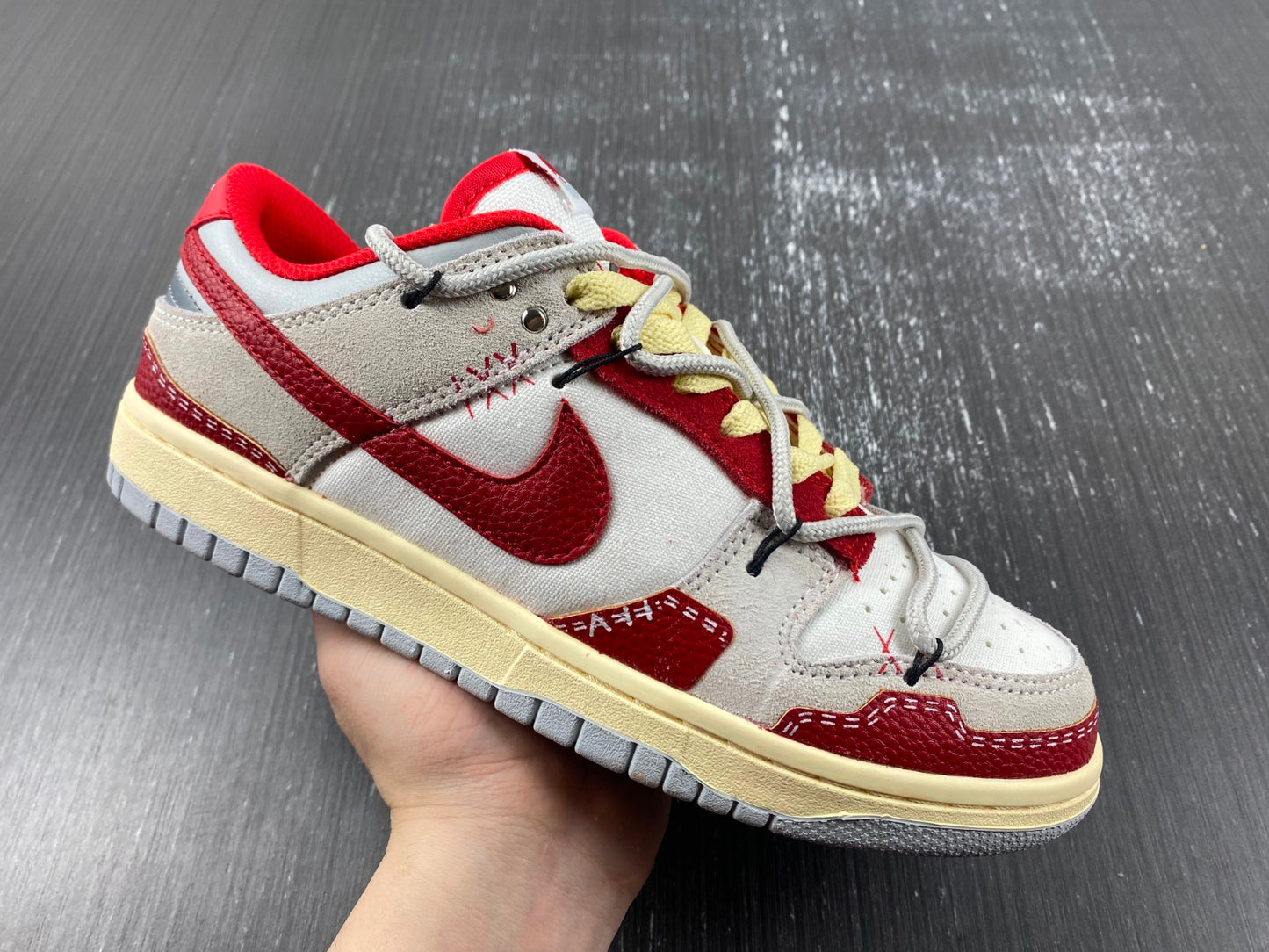 Nike Dunk Low Suede Grey Red White